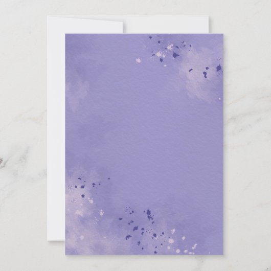 Romantische Lavendel-Hochzeit mit floralen Farben Save The Date (Rückseite)