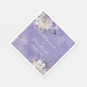 Romantische Lavendel-Hochzeit mit floralen Farben Serviette (Ecke)