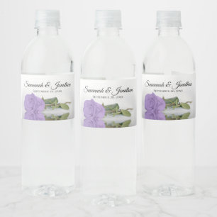 Romantische Lavendel Lila Rose Wasserflaschenetikett