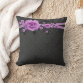 Romantische Lavendel-Rose Damask Kissen (Decke)