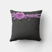 Romantische Lavendel-Rose Damask Kissen (Rückseite)