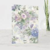 Romantische Lavendel-Rose Hochzeit Karte (Rückseite)