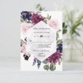 Romantische Lavendelblütenhochzeit RSVP Karte (Stehend Vorderseite)