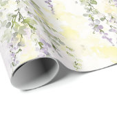 Romantische Lavendelgrüne Blumen Brautdusche Geschenkpapier (Rolleneckpunkt)