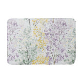 Romantische Lavendelgrüne Gelbe Blumen Badematte (Vorderseite)