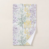 Romantische Lavendelgrüne Gelbe Blumen Badhandtuch Set (Handtuch)