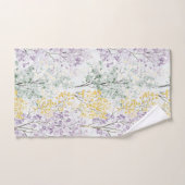 Romantische Lavendelgrüne Gelbe Blumen Badhandtuch Set (Handtuch)