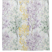 Romantische Lavendelgrüne Gelbe Blumen Duschvorhang (Vorderseite)