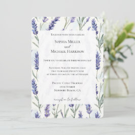 Romantische Lavendelhochzeit Einladung