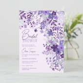 Romantische Lavendelwild Blume Frühjahr Brautparty Einladung (Stehend Vorderseite)