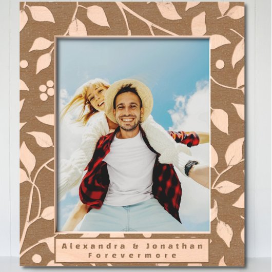 Romantische Leaf-Muster Neuauflage Hochzeit Geätzte Rahmen