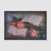 Romantische Lektüre mit Rose des freien Geistes Seidenpapier (Vorderseite)