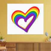 Romantische LGBT-Regenbogenflagge Herz Gay Pride L Leinwanddruck (Insitu (Wohnzimmer))