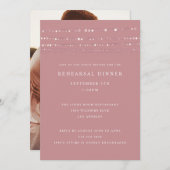 Romantische Lichter Dusty Rose Probe Abendessen Einladung (Vorne/Hinten)