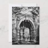 Romantische Lichter Goth Archway Wedding Save the  Einladung (Vorderseite)