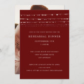 Romantische Lichter Maroon Probe Abendessen Einladung (Vorne/Hinten)