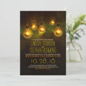 Romantische Lichter Vintage whimsical Hochzeit läd Einladung (Stehend Vorderseite)