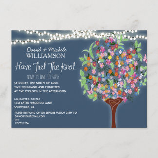 Romantische Lichter Whimsical Baum Nach-Hochzeits- Einladung