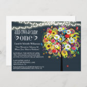 Romantische Lichter Whimsical Tree Post Hochzeit e Einladung (Vorne/Hinten)