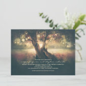 Romantische Lichterkette Baum - Geschnitzte Hochze Einladung (Stehend Vorderseite)