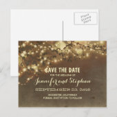 romantische Lichterketten Save-the-Date Postkarten (Vorne/Hinten)