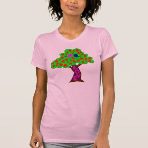 ° ・ ♥ romantische Liebe Bäume Frauen Crew Neck T - T-Shirt
