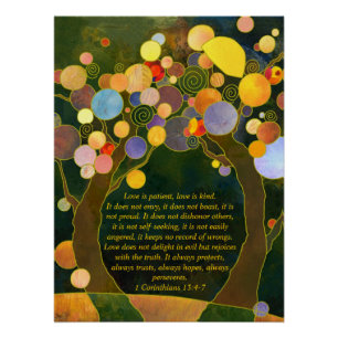 Romantische Liebe Bäume Wedding Keepake Feier Poster