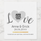 Romantische Liebe bewahrt Fotografie Weinetikett (Einzelnes Label)