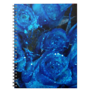 Romantische Liebe Blue Glitzer Glamour Rose Notizblock