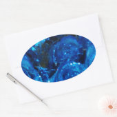 Romantische Liebe Blue Glitzer Glamour Rose Ovaler Aufkleber (Umschlag)