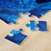 Romantische Liebe Blue Glitzer Glamour Rose Puzzle (Seite)