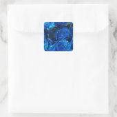 Romantische Liebe Blue Glitzer Glamour Rose Quadratischer Aufkleber (Tasche)