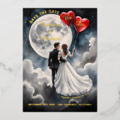 Romantische Liebe Cloud Nine Fairytale Save the Da Folieneinladung (Vorderseite)