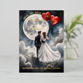 Romantische Liebe Cloud Nine Fairytale Save the Da Folieneinladung (Stehend vorne)