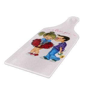 Romantische Liebe Cutting Board Kiss I Liebe You Schneidebrett