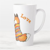 Romantische Liebe Fox Foxes W/Individuellen Namens Milchtasse (Rechts)