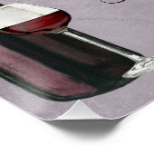 Romantische Liebe Gedicht in Purle mit Trauben Poster (Ecke)
