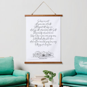 Romantische Liebe Gedicht von Ella Wheeler Wilcox Wandteppich Mit Holzrahmen