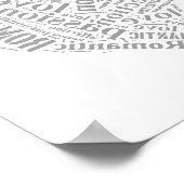 Romantische Liebe Graues und Weißes Herz I Poster (Ecke)