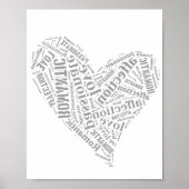 Romantische Liebe Graues und Weißes Herz I Poster (Vorne)