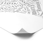 Romantische Liebe Graues und Weißes Herz II Poster (Ecke)