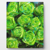 Romantische Liebe Grüne Valentine Glitzer Rose Fotoplatte (Vorderseite)