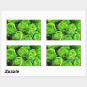 Romantische Liebe Grüne Valentine Glitzer Rose Rechteckiger Aufkleber (Blatt)