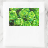 Romantische Liebe Grüne Valentine Glitzer Rose Rechteckiger Aufkleber (Tasche)