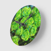 Romantische Liebe Grüne Valentine Glitzer Rose Runde Wanduhr (Winkel)