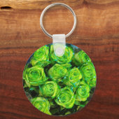 Romantische Liebe Grüne Valentine Glitzer Rose Schlüsselanhänger (Vorderseite)