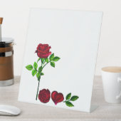 Romantische LIEBE - Handgemalte Rose - Pedestal-Ze Sockelschild (In Situ)