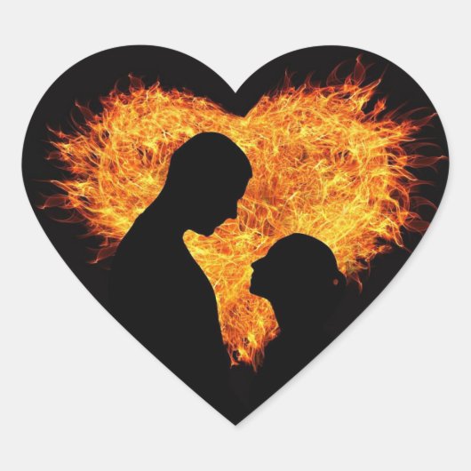 Romantische Liebe Herz-Aufkleber (Vorderseite)
