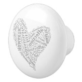 Romantische Liebe Herz Keramikknauf (Rechts)