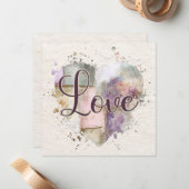 Romantische Liebe Herz Mitteilungskarte (Vorderseite/Rückseite Beispiel)